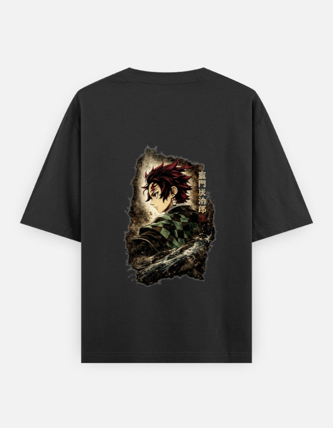 Black t-shirt with 'OUT WEST' text and green snake design on a white background