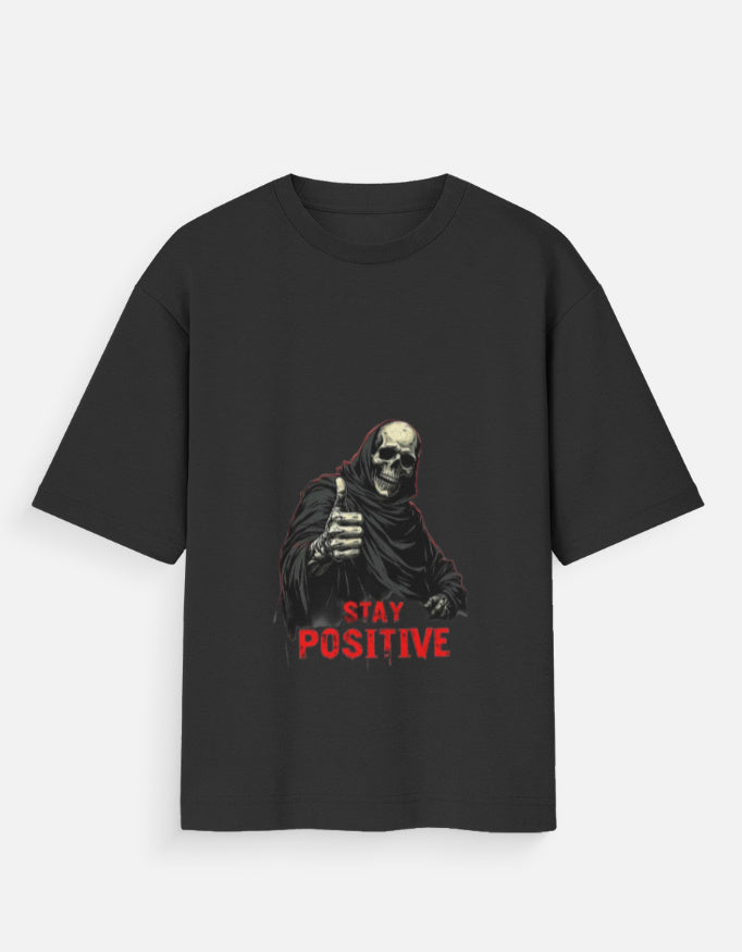 Black t-shirt with compass design and 'Create Your Own Path' text on a beige background