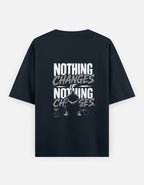 Dark Blue t-shirt with motivational quote on the back against a white background