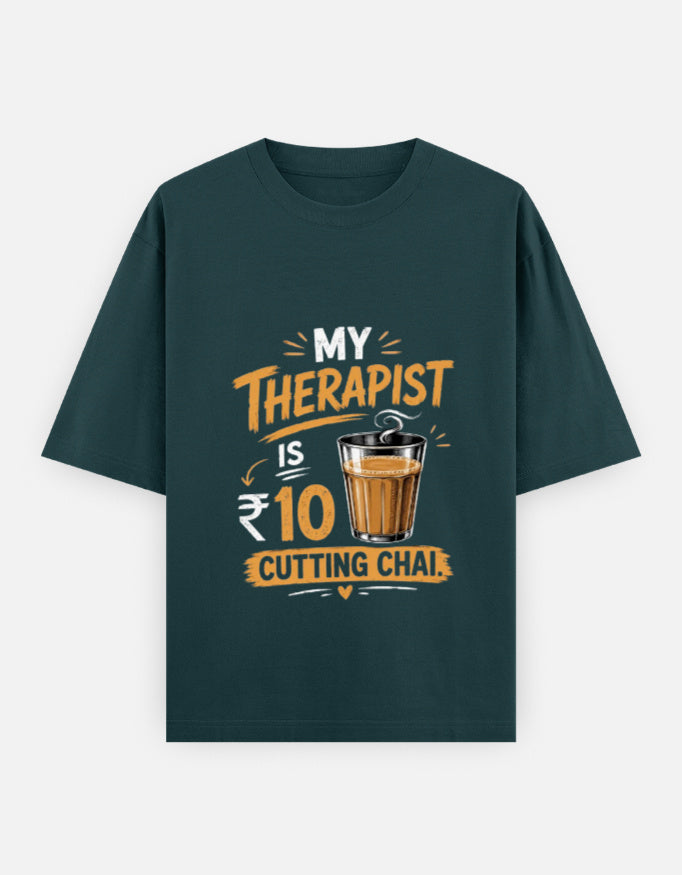 Deep Teal Green t-shirt with a humorous graphic and text on a white background