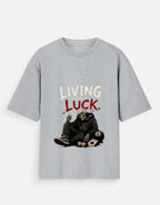 Gray t-shirt with anime character and text on a white background