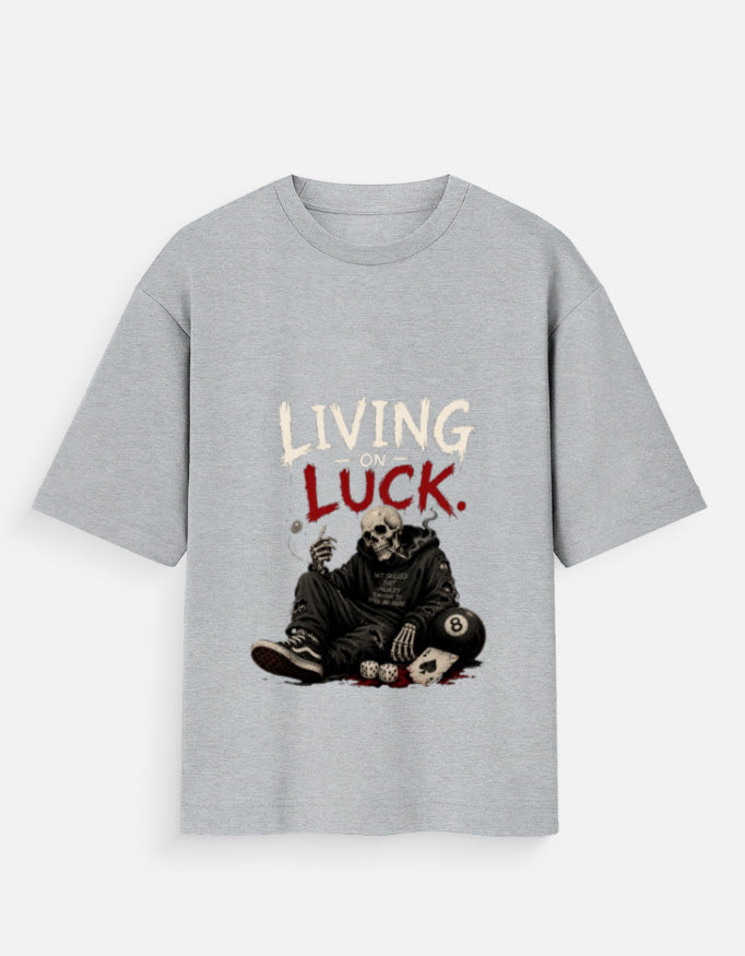 Gray t-shirt with anime character and text on a white background