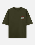 Olive Green t-shirt with 'Demon Slayer' logo on a white background