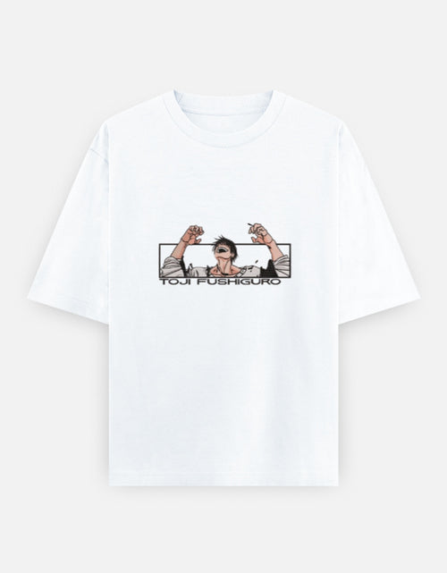 White t-shirt with graphic design on a white background